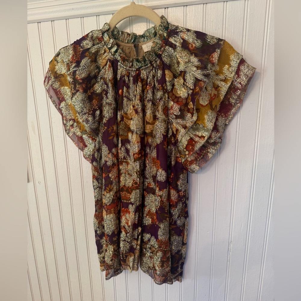 Letmebe Anthropologie Small Metallic Blouse
